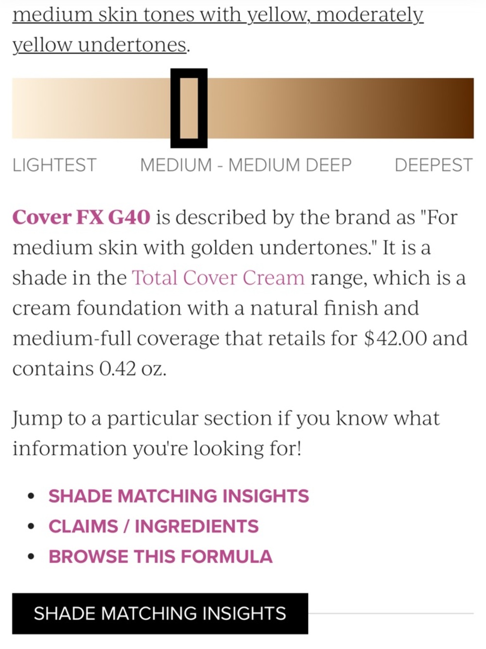 NWT 2 in 1 Foundation & Concealer Medium Golden Cover FX - G40 Medium New in Box - Picture 6 of 10